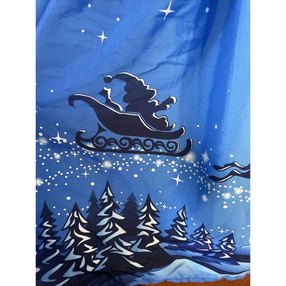 Moking Top Womens Christmas Dress Small Santa Long S Black Blue Reindeer NYC - Picture 5 of 12